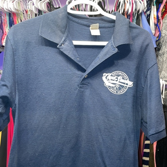 Destination Cape Smokey Staff blue Polo shirt Ski Resort Cape Breton Nova Scotia - Picture 4 of 8